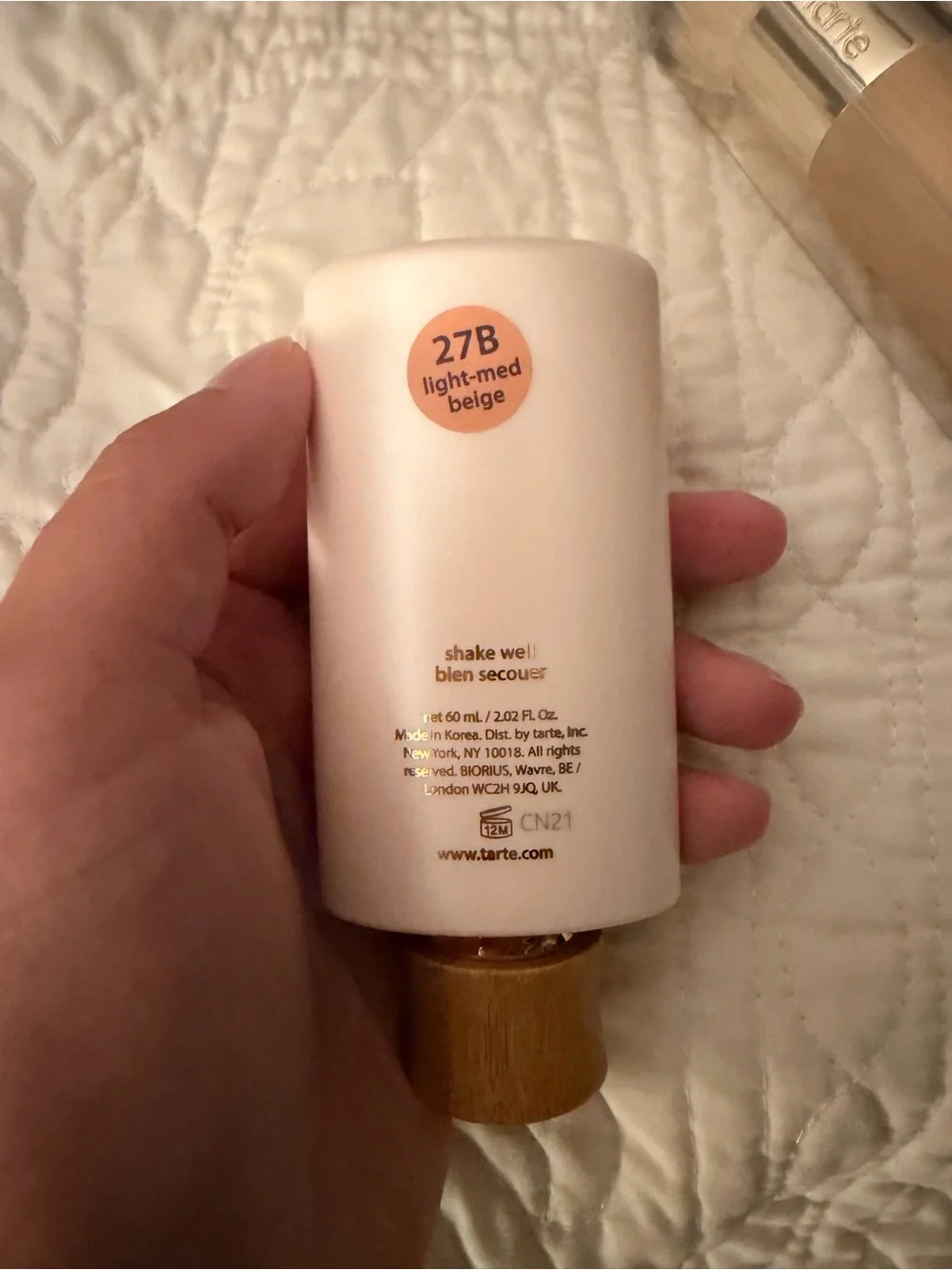 Tarte Timeless Hydrating Foundation in Light Medium Beige with Buffer Brush